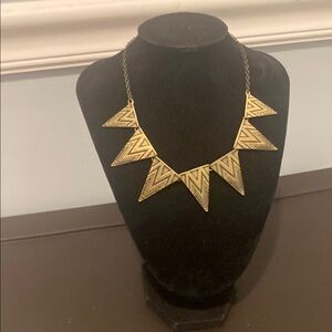 RETRO metal collar NECKLACE ornate vintage brass CIRCLE choker antique gold pltd